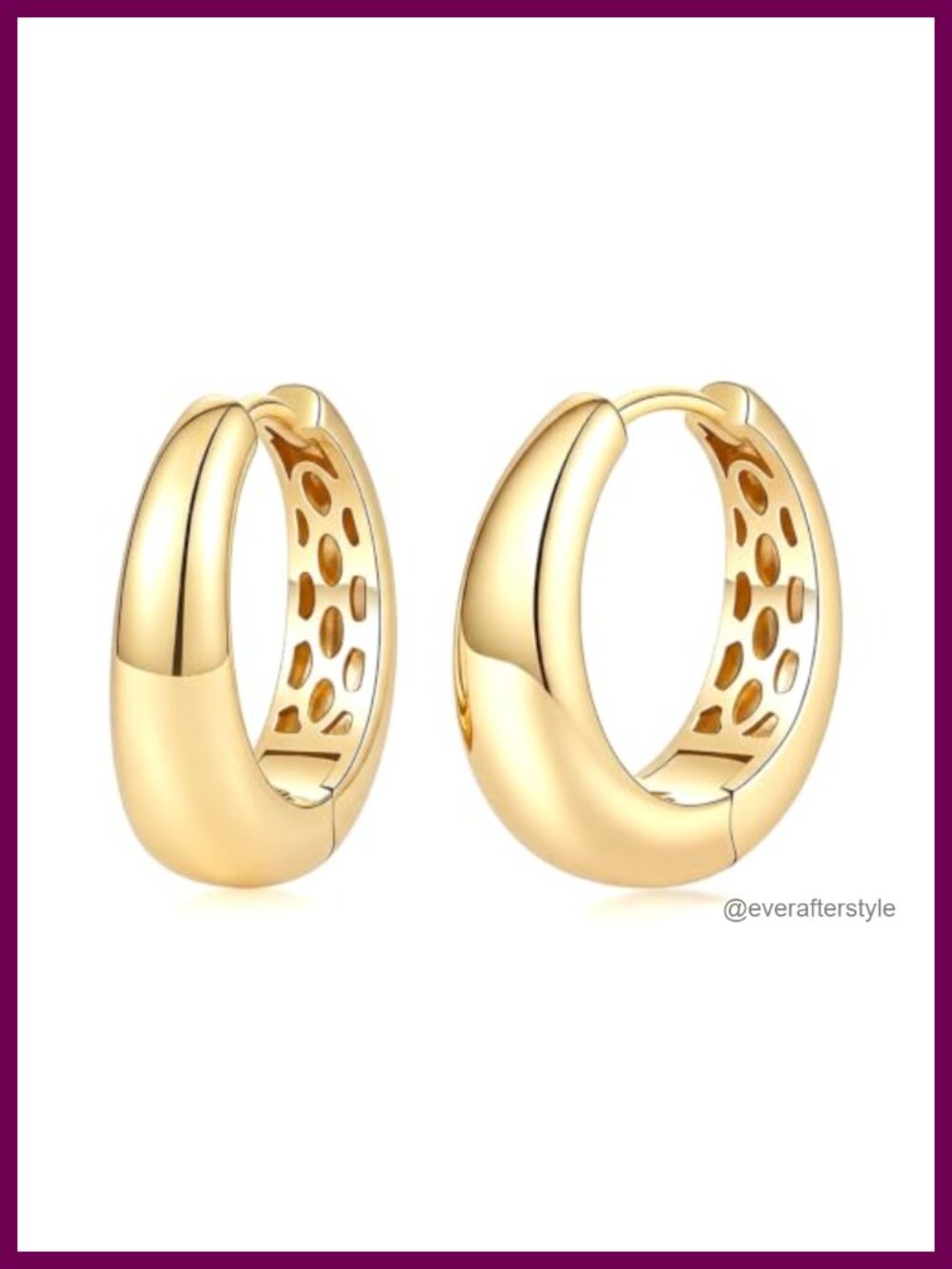 14K Gold Plated Teardrop Hoop Earrings Women Hypoallergenic Hinged